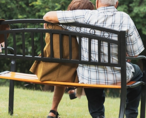 discussing with family the care of senior citizens